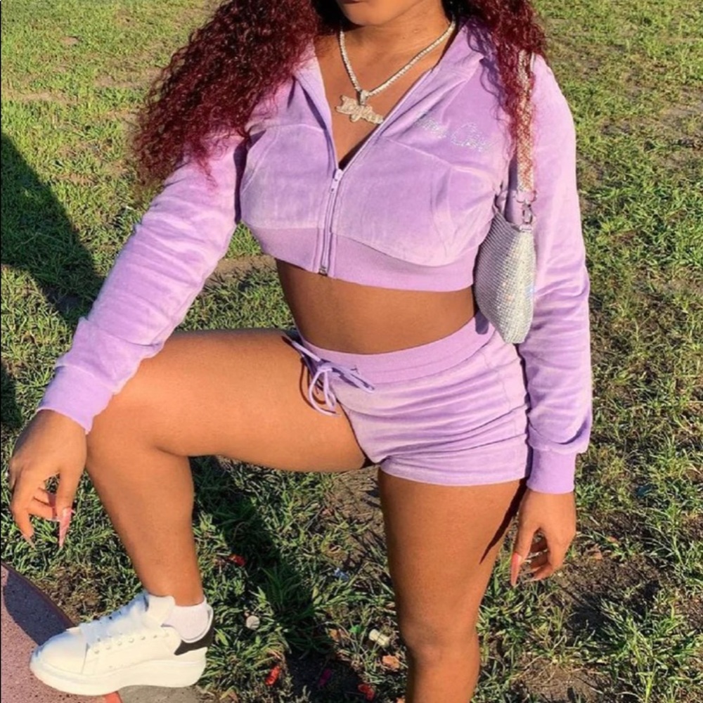 Purple Fine Girl Tracksuit (Shorts)